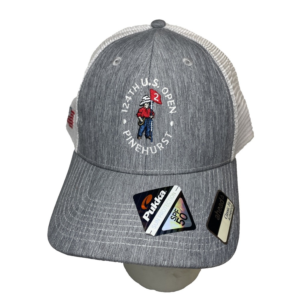 124th US Open Pinehurst Grey & White Mesh Snapback Adjustable Hat New